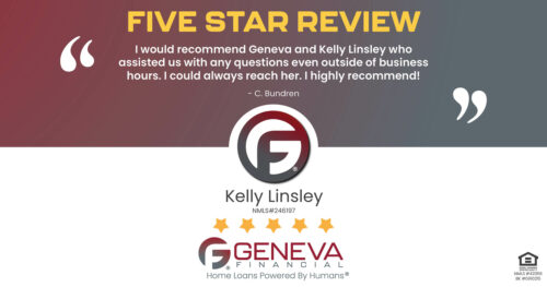 5 Star Review for Kelly Linsley, Licensed Sr. Mortgage Loan Officer with Geneva Financial, New Mexico – Home Loans Powered by Humans®.