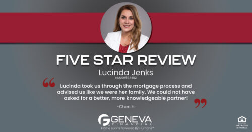 5 Star Review for Lucinda Jenks, Licensed Mortgage Loan Officer with Geneva Financial, Oklahoma – Home Loans Powered by Humans®.