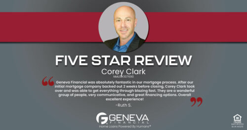 5 Star Review for Corey Clark, Licensed Mortgage Loan Officer with Geneva Financial, St. Louis, MO – Home Loans Powered by Humans®.
