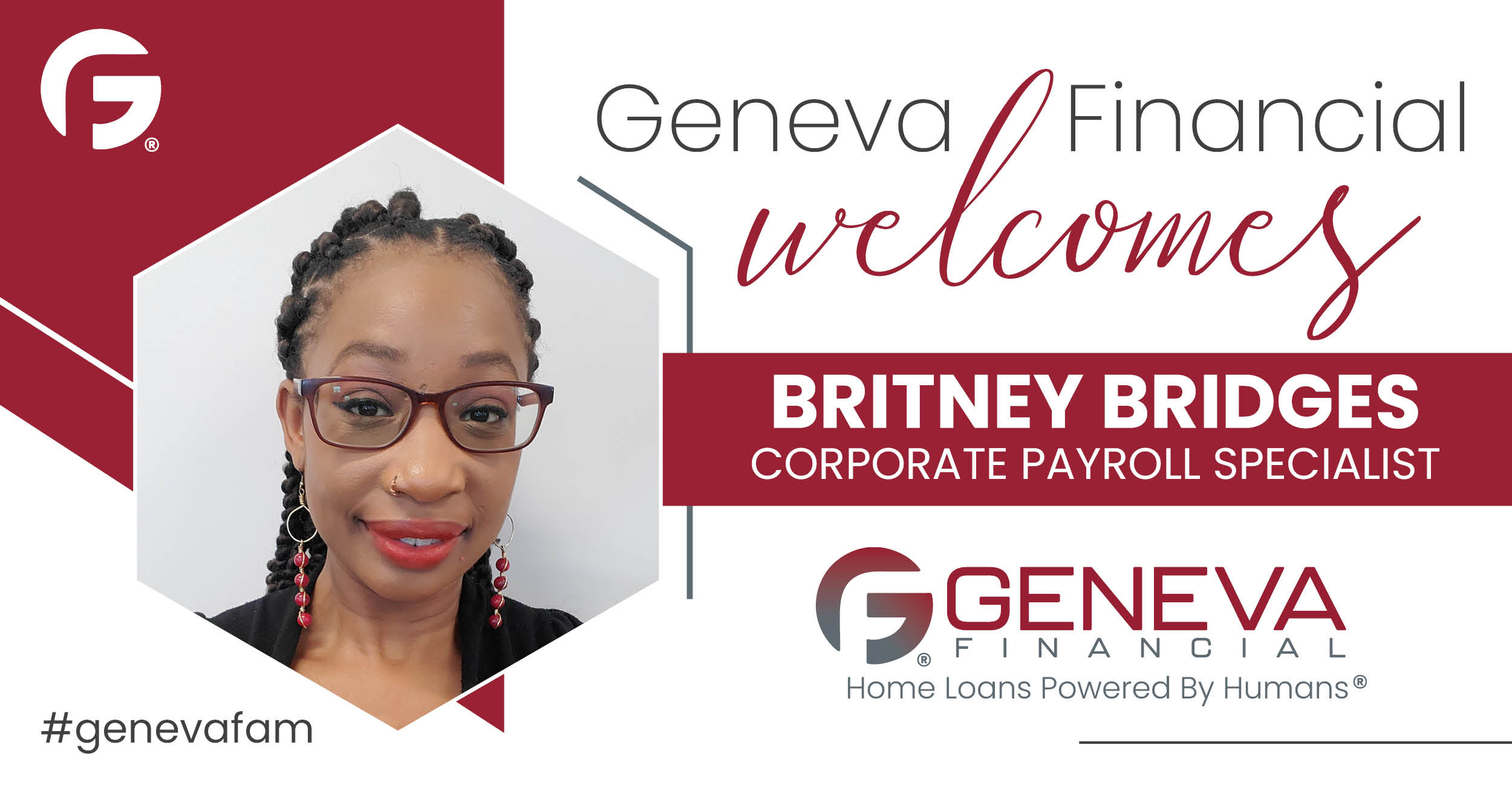 Geneva Financial Welcomes New Payroll Specialist Britney Bridges to Geneva Corporate – Home Loans Powered by Humans®.