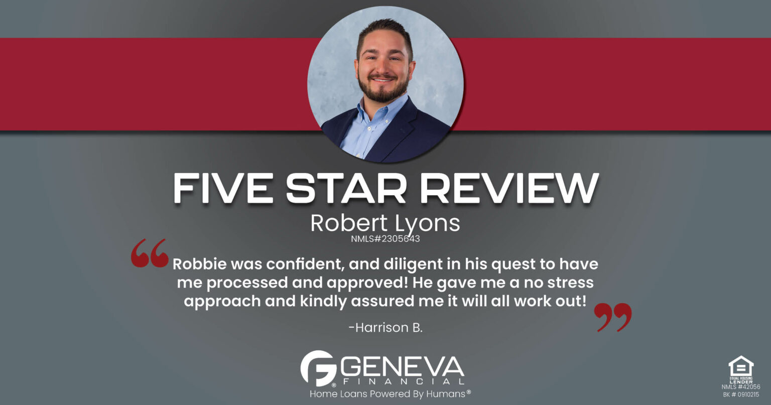 5 Star Review For Robert Lyons Geneva Financial Home Loans, Virginia 