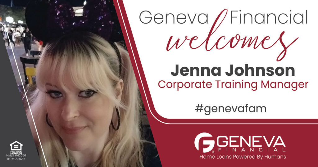 Geneva Financial Welcomes New Training Manager Jenna Johnson to Geneva Corporate – Home Loans Powered by Humans®.