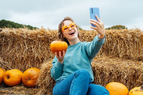 Selfie at pumpkin patch