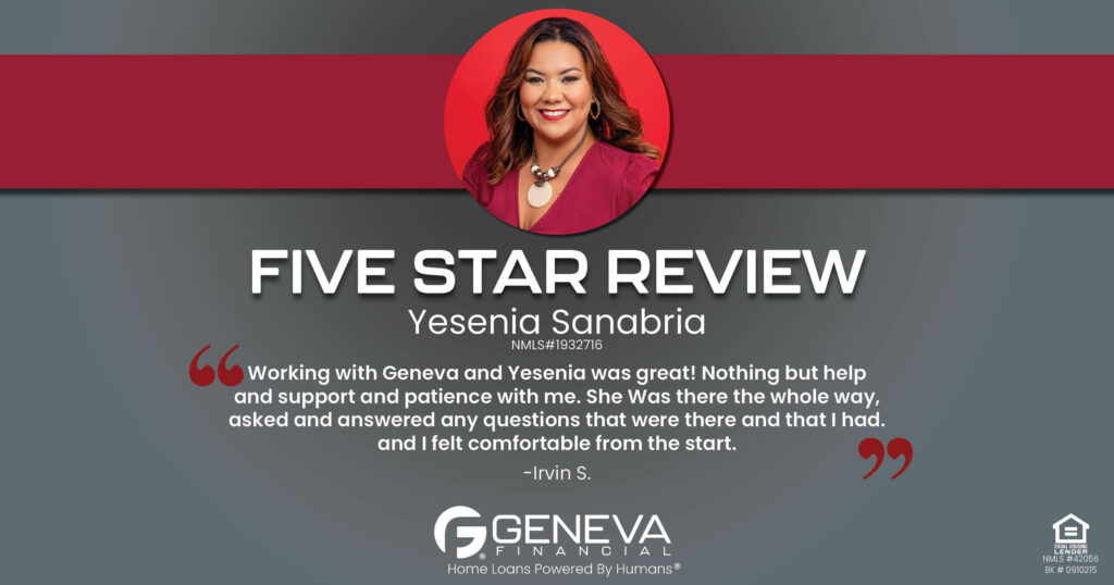 Review for Mortgage Loan Officer Yesenia Sanabria with Geneva Financial, Arkansas – Home Loans Powered by Humans®.