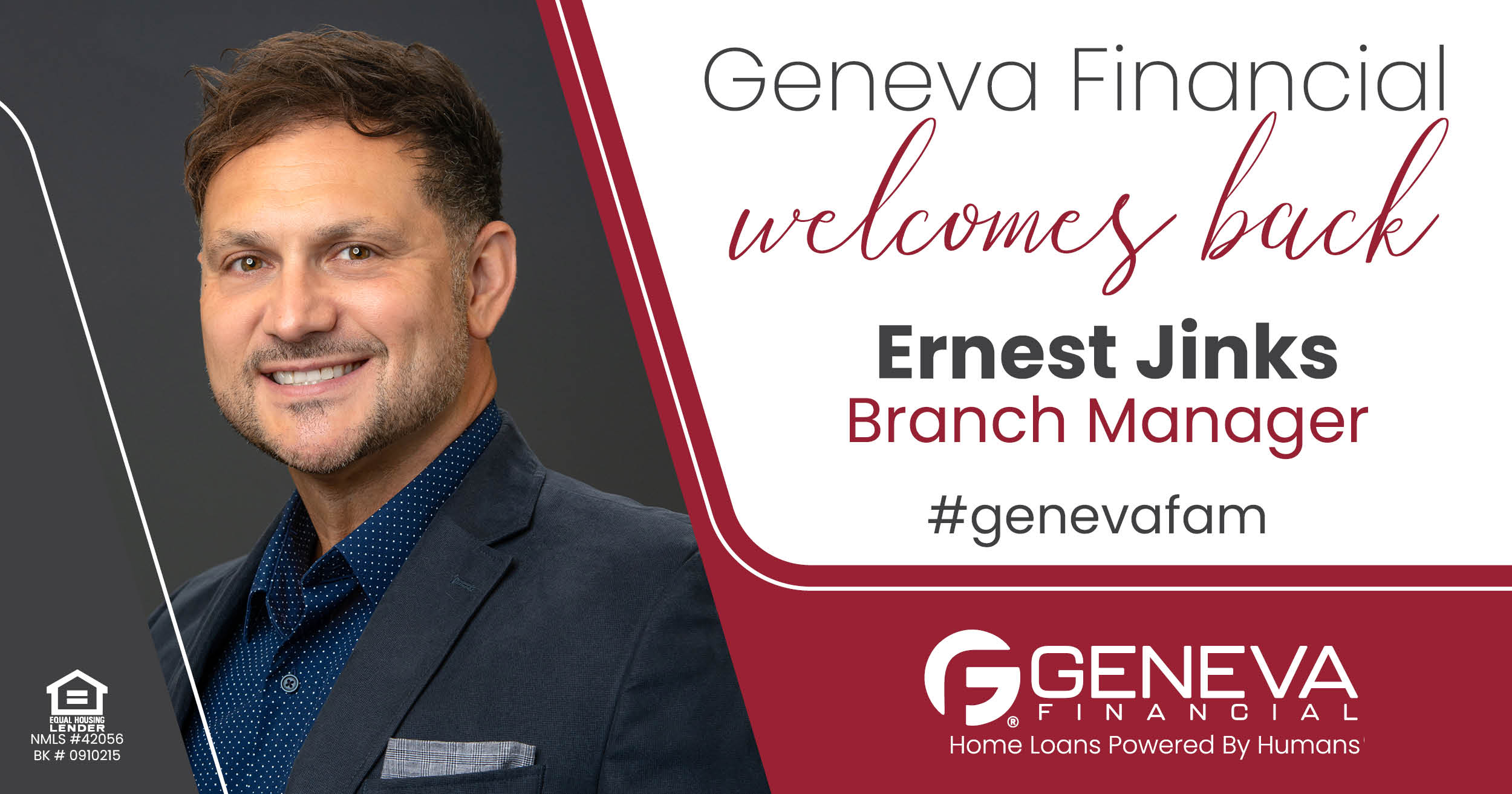 Geneva Financial Welcomes Back Branch Manager Ernest Jinks to Indiana Market – Home Loans Powered by Humans®.