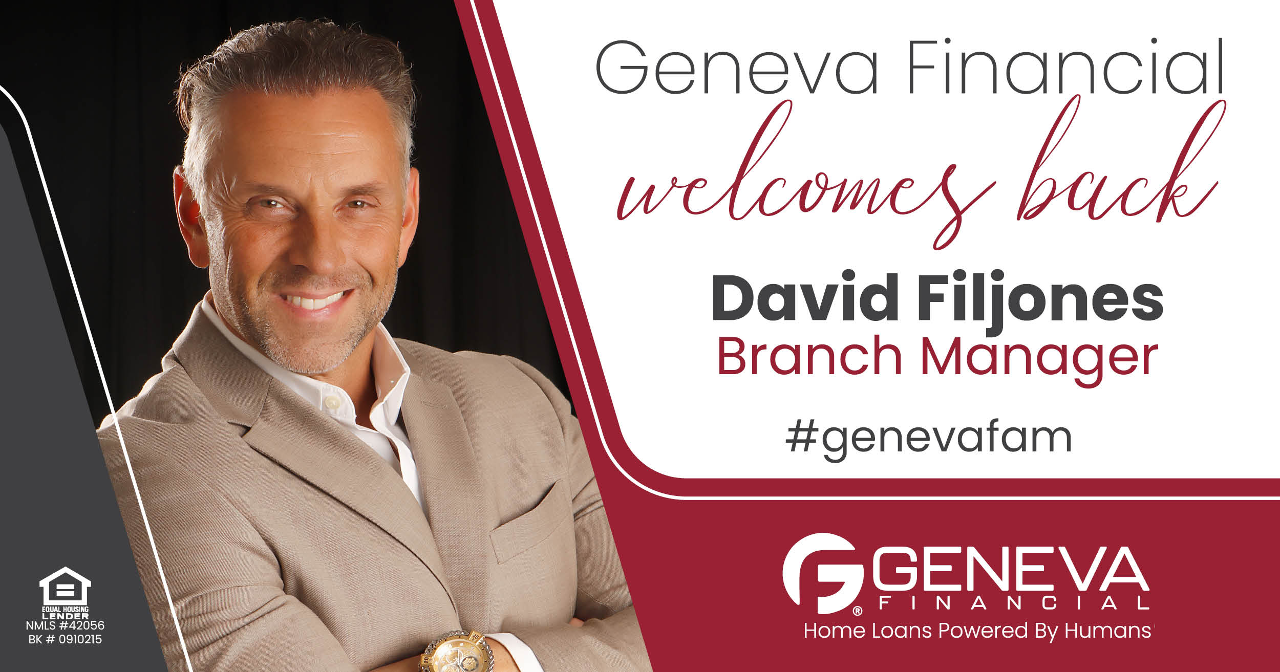 Geneva Financial Welcomes Back Branch Manager David Filjones to Florida Market – Home Loans Powered by Humans®.