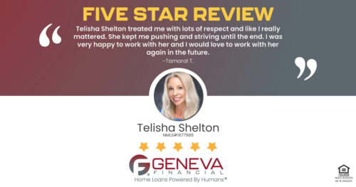 Positive review for Telisha Shelton: "I was very happy to work with her and I would love to work with her again in the future."