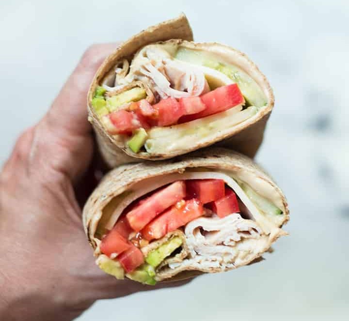 Avocado Turkey Hummus Wrap