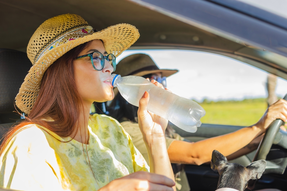 woman drinking water