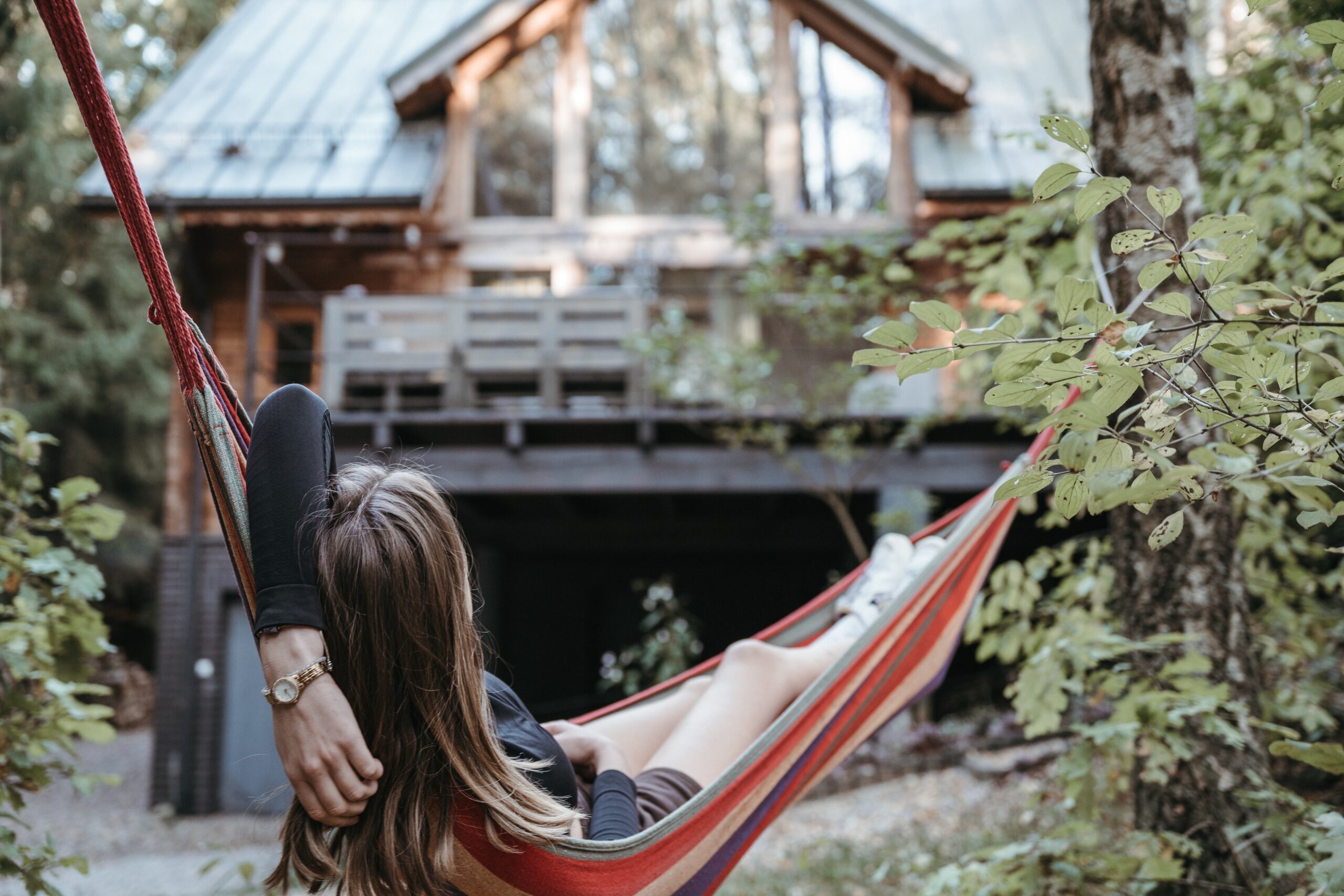 Woman in hammock